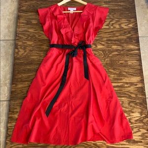 Red floaty dress